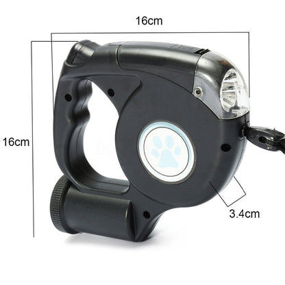 Dog Roulette Leash Flashlight Automatic Retractable