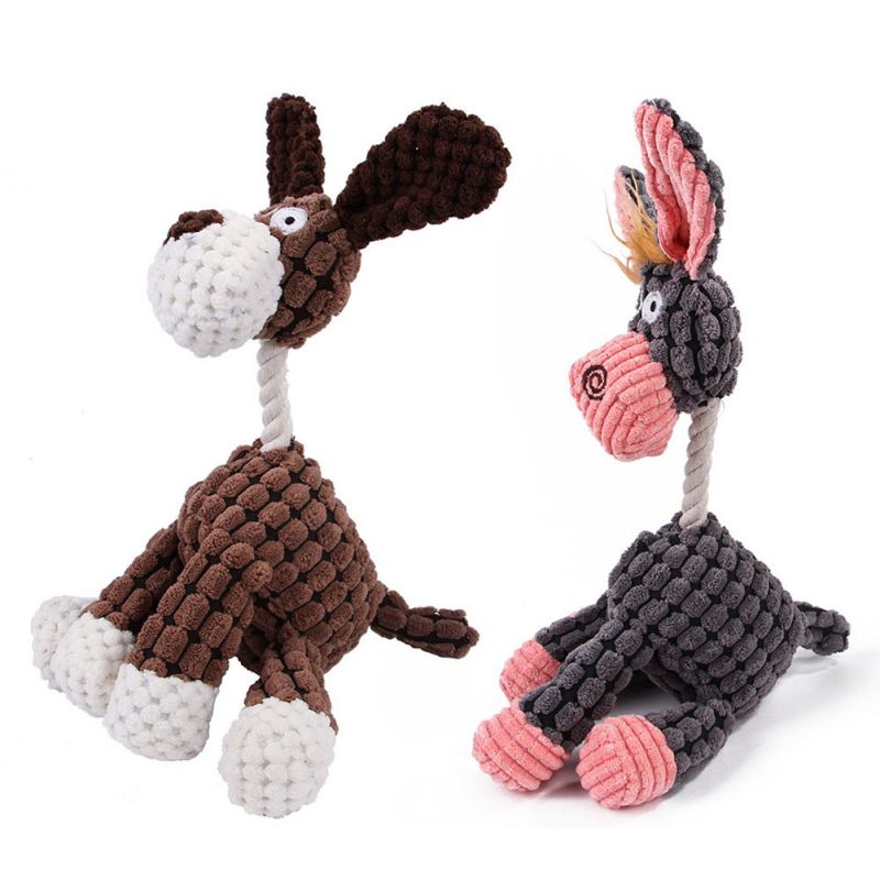 Fun Pets Toy Donkey Shape Corduroy Chew Toy