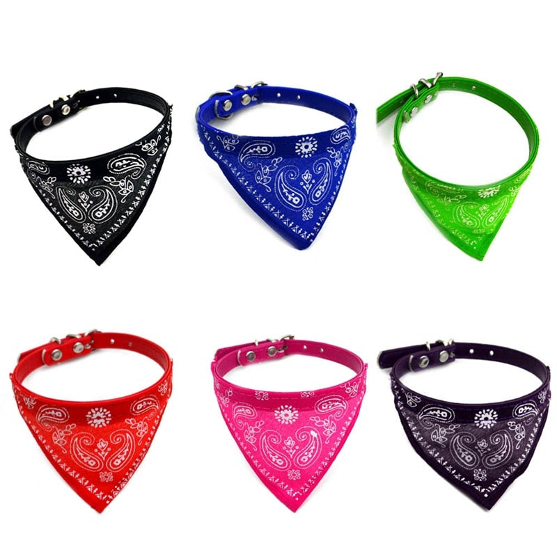 Adjustable cat and dog bandana collar